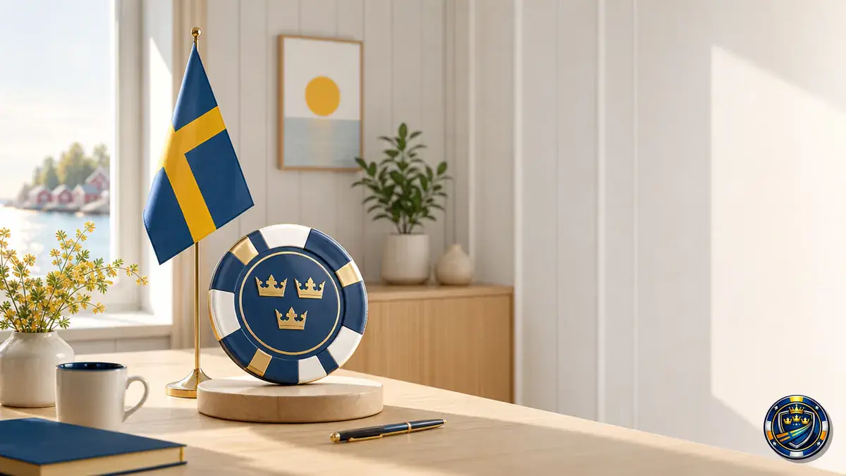 Illustration av casinokonto med verifiering, insättning och spelgränser