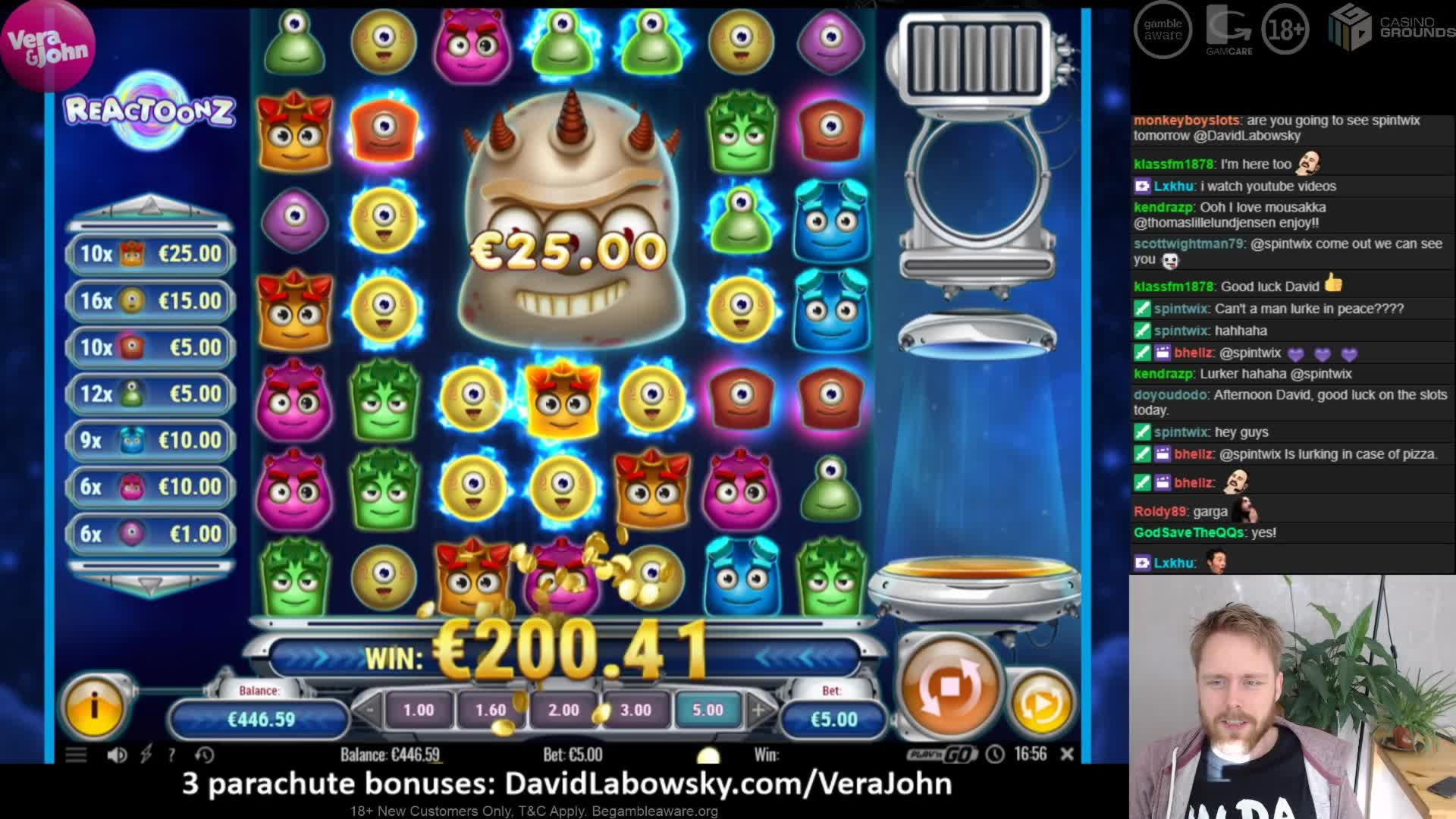 65 free spins at Slots Million Casino
