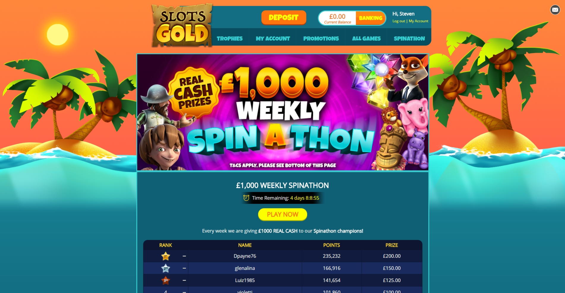 55 free spins at Casino com