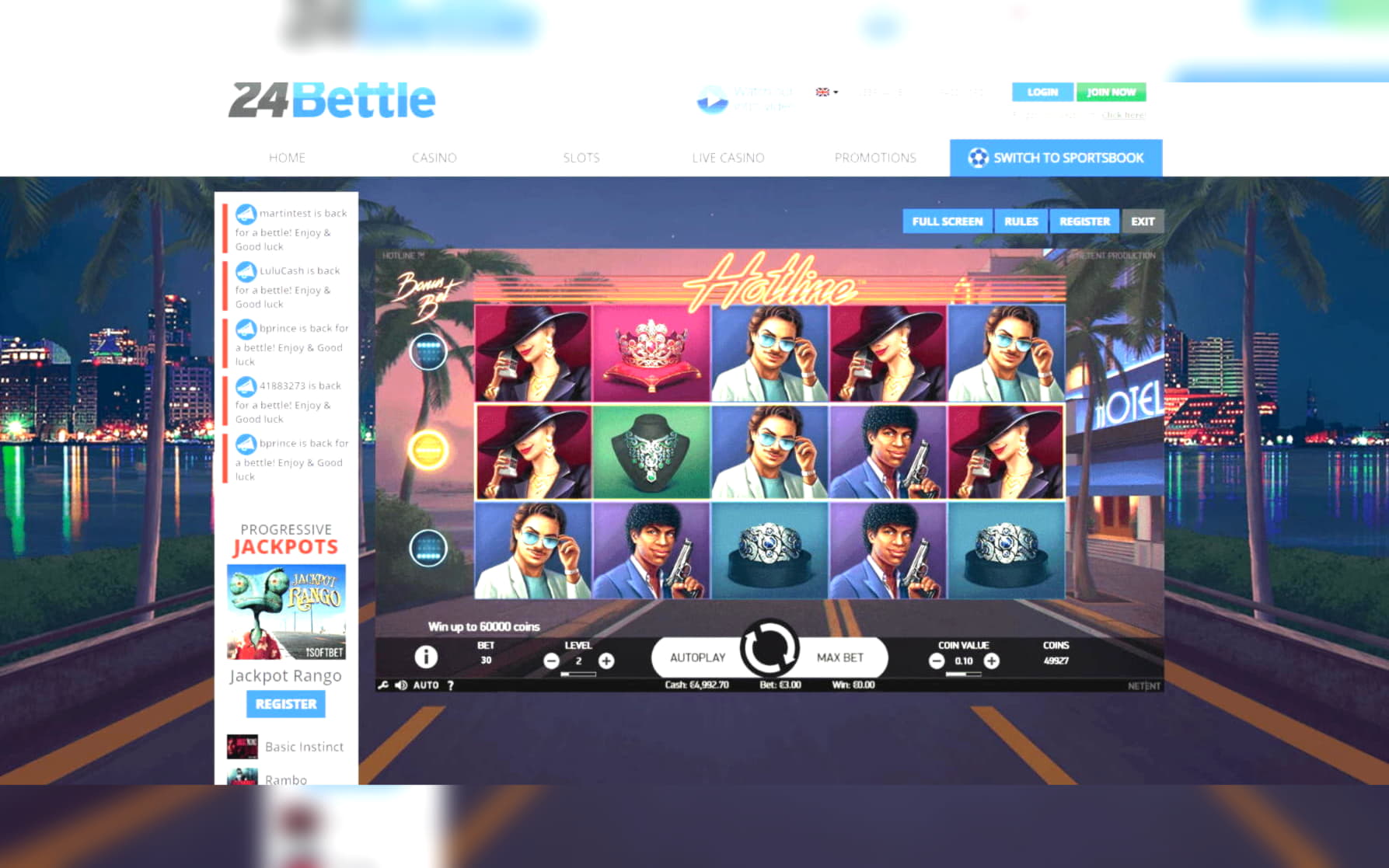 580% First deposit bonus at Slots Million Casino