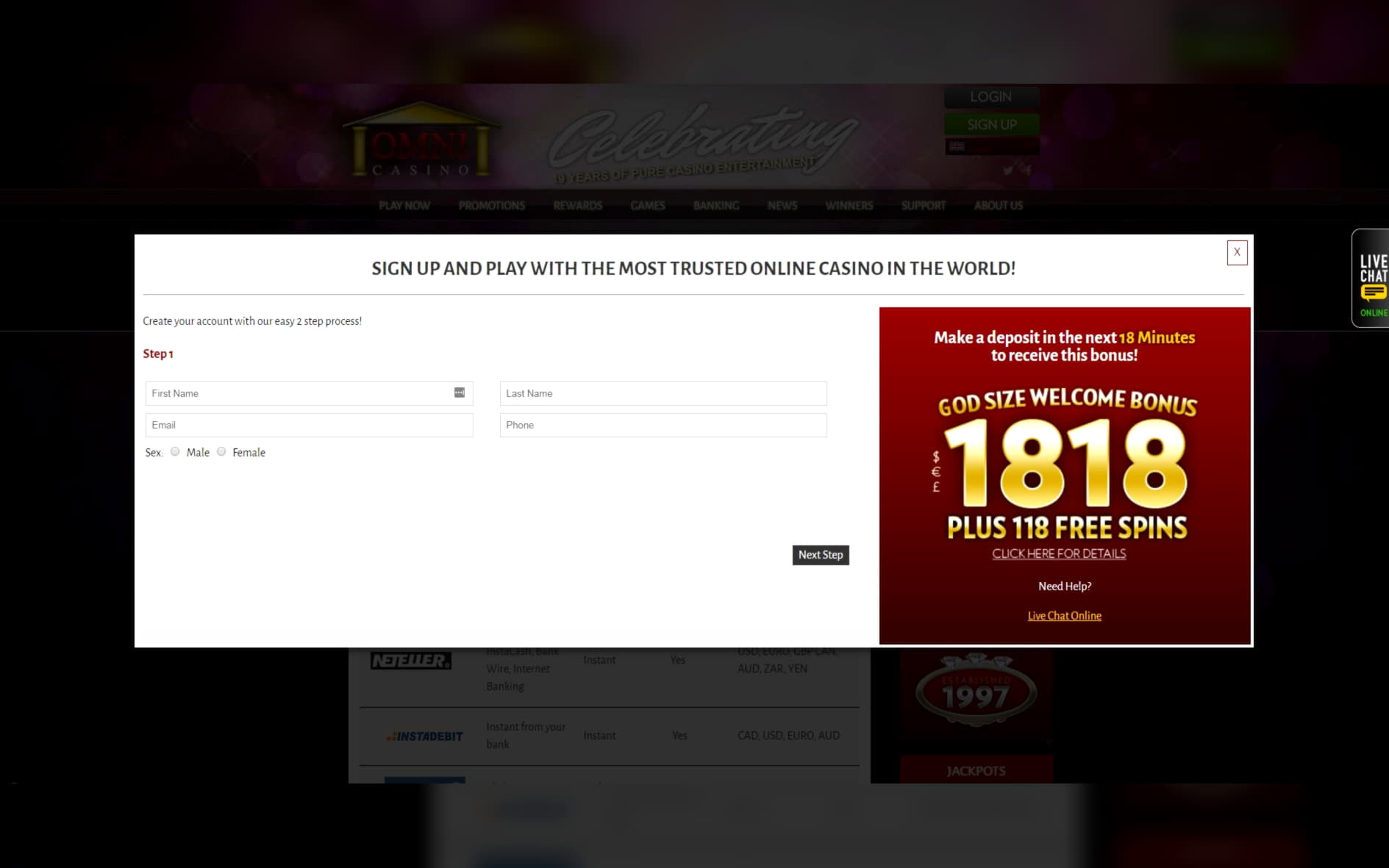 800% Deposit match bonus at bWin Casino