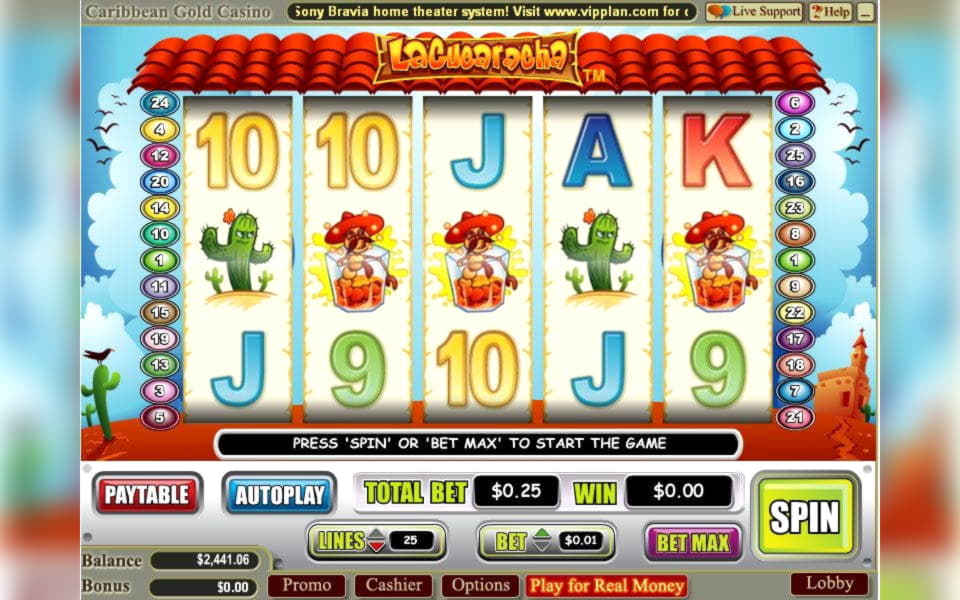 125% Deposit match bonus at Spin Palace Casino