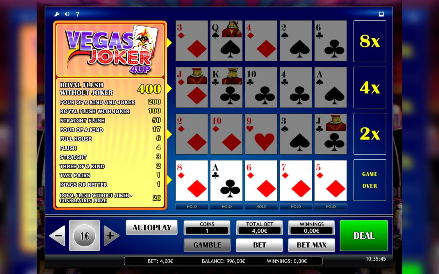 445% Casino match bonus at Inter Casino