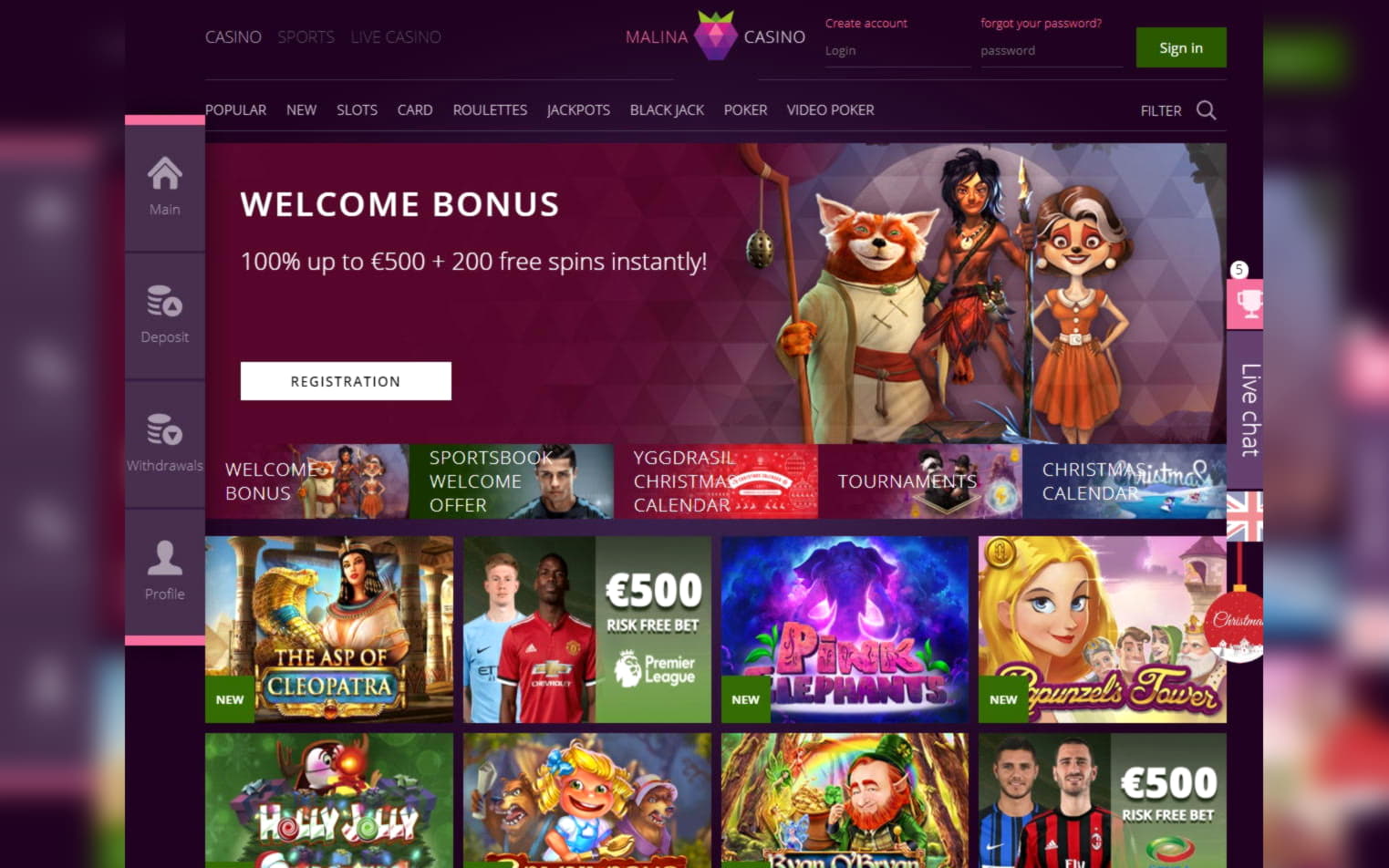 €670 free chip at William Hill Casino