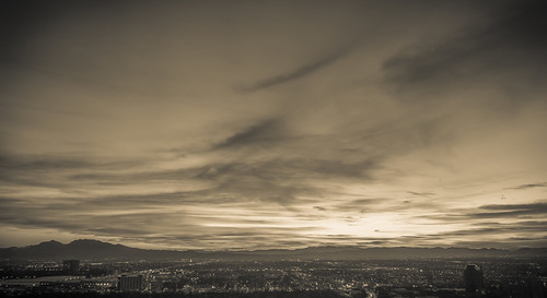 las vegas nevada evening city lights and street views
